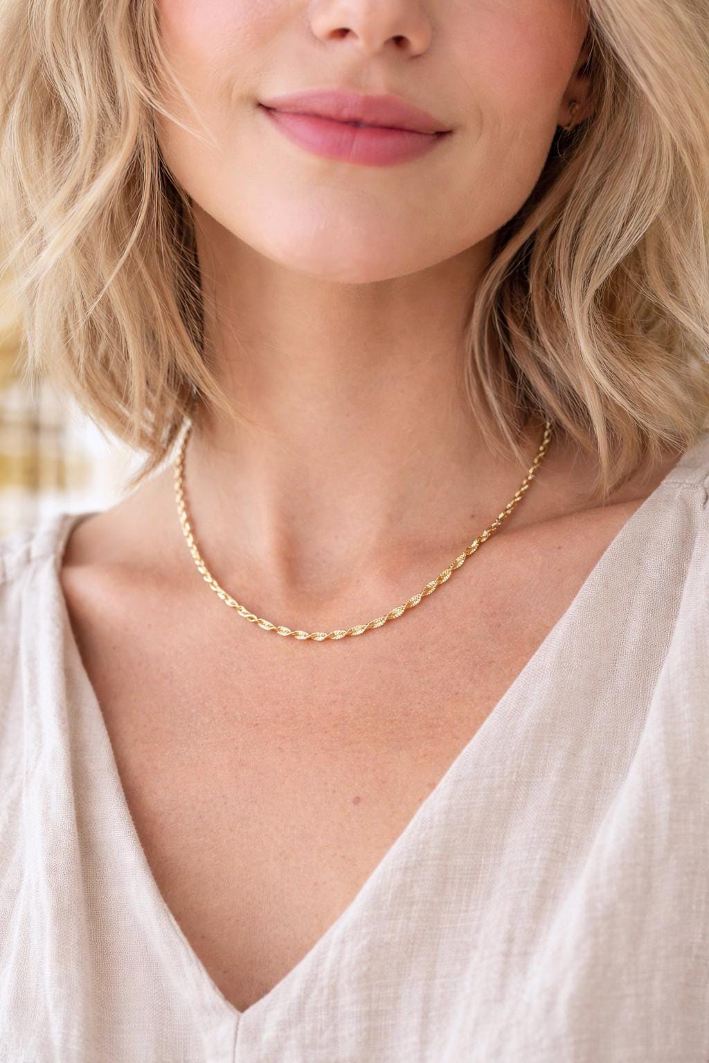 Everyday Gold Chain Necklace | 18k Gold Fill Twisted Rope Chain