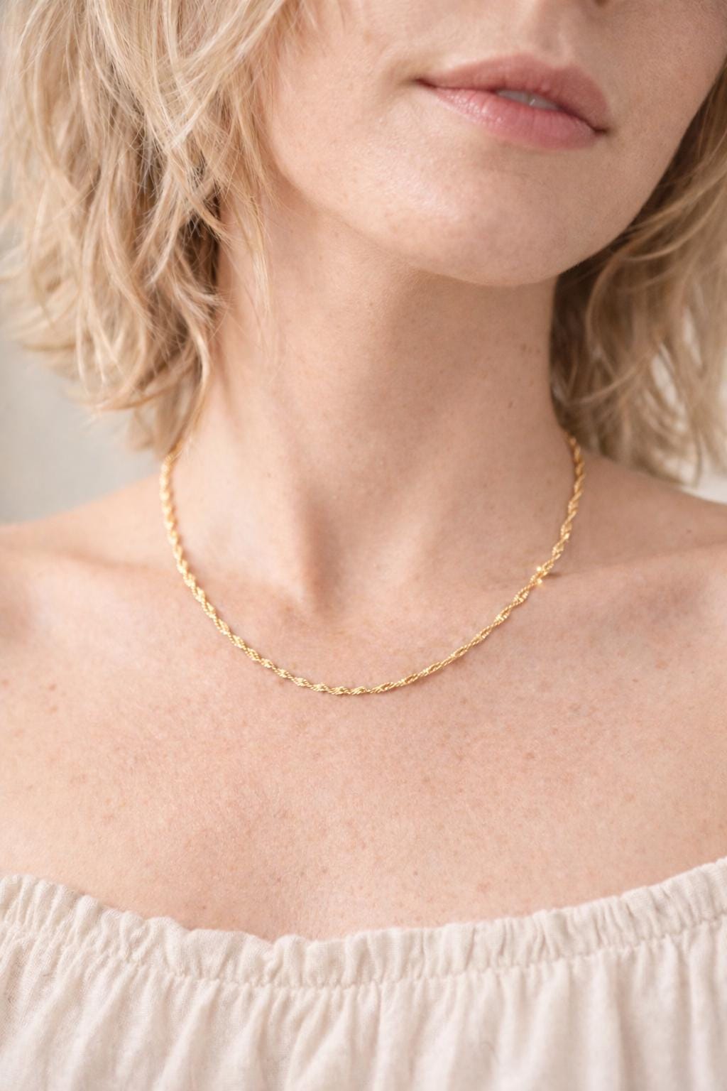 Everyday Gold Chain Necklace | 18k Gold Fill Twisted Rope Chain