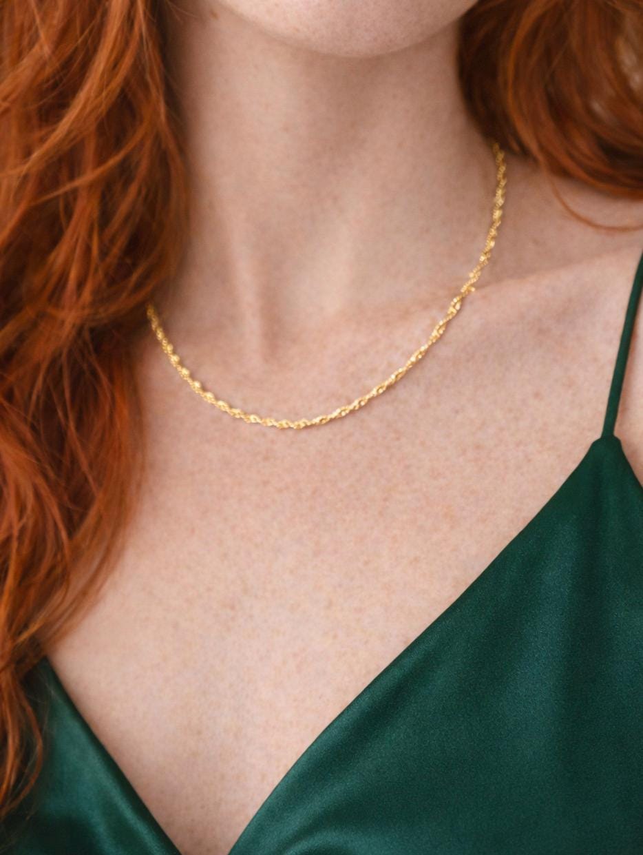 Everyday Gold Chain Necklace | 18k Gold Fill Twisted Rope Chain
