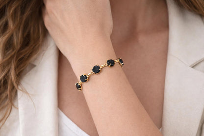 Raw Black Tourmaline Bracelet, Multi Gemstone Bracelet, Adjustable Healing Stone Bracelet