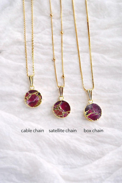 Garnet Pendant Necklace Silver, Mojave Gemstone Jewelry, January Birthstone Gift, Kintsugi Minimalist Necklace