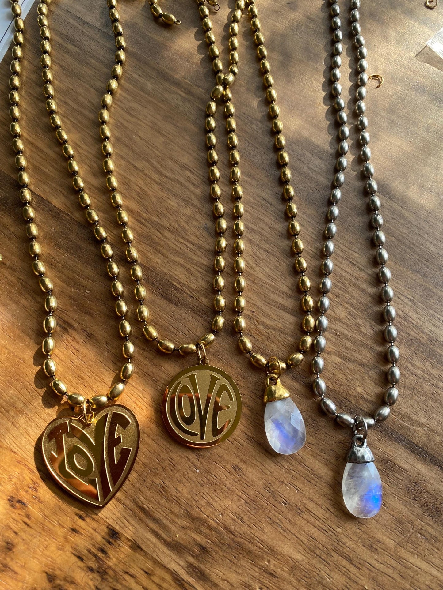 Rainbow Moonstone Pendant Necklace Antique Gold or Silver, June Birthstone Gift, Moonstone Jewelry, Boho Gemstone Necklace,
