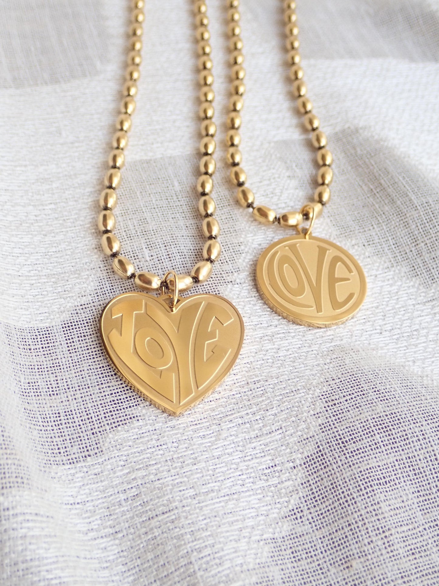 Gold Fill LOVE Necklace, Chunky Heart Necklace, Retro Gold Statement Necklace, Bold Layering Jewelry
