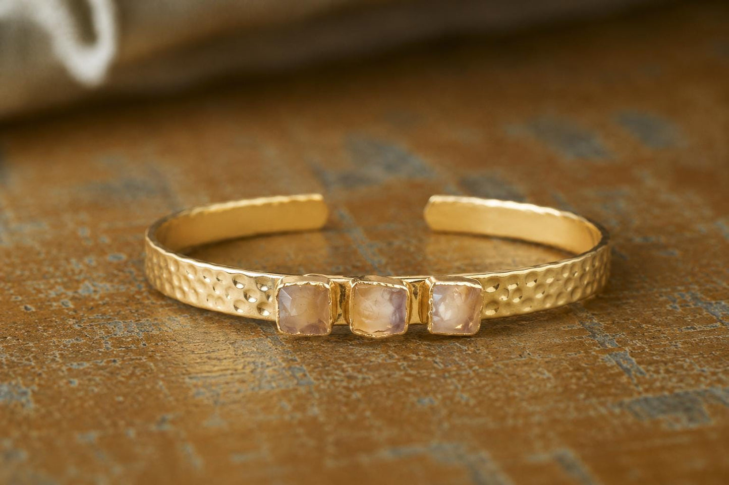 Raw Citrine Gold Cuff Bracelet, Adjustable Bangle with Natural Gemstones, November Birthstone Jewelry