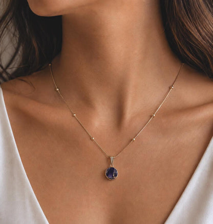 Teal Gemstone Kintsugi Necklace, Ocean Blue Jewelry, Dainty Minimalist Boho Necklace
