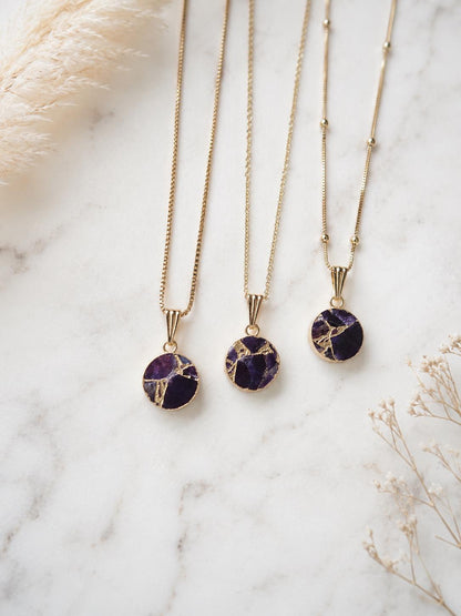 Amethyst Birthstone Necklace, Purple Gemstone February Birthstone Gift, Dainty Minimalist Jewelry