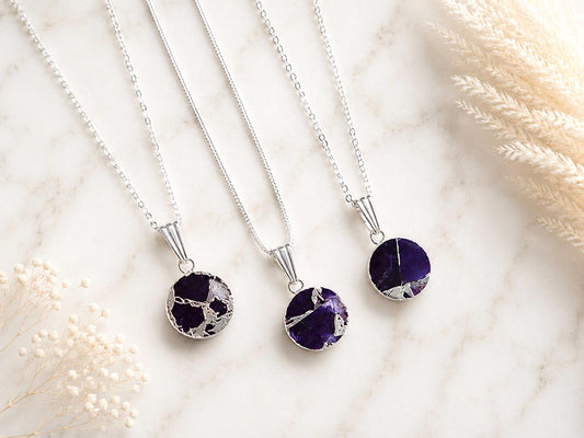 Amethyst Birthstone Necklace, Purple Gemstone February Birthstone Gift, Dainty Minimalist Jewelry