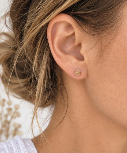 Tiny Citrine Stud Earrings, Dainty Raw Gemstone Crystal Earrings, November Birthstone Jewelry