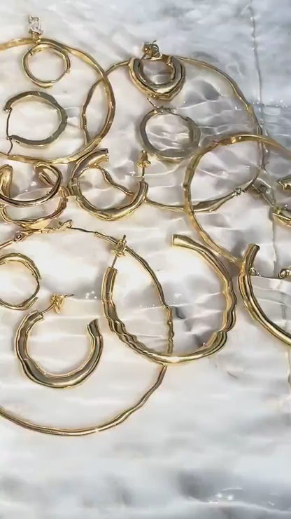Small Gold Hoop Earrings with Crystal Charm, Gemstone Huggie Hoops, WATERPROOF No Tarnish Earrings, Gift for Her