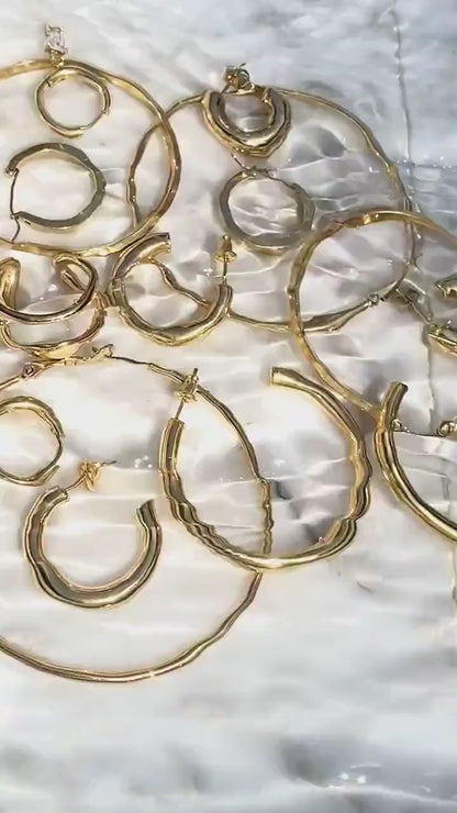 Gold Hoop Earrings Small Medium, Gold Fill Hoops, WATERPROOF Everyday Hoops, Minimalist Jewelry,No Tarnish Earrings,Gift for Wife Girlfriend
