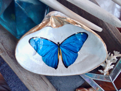 Blue Morpho Butterfly Ring Dish