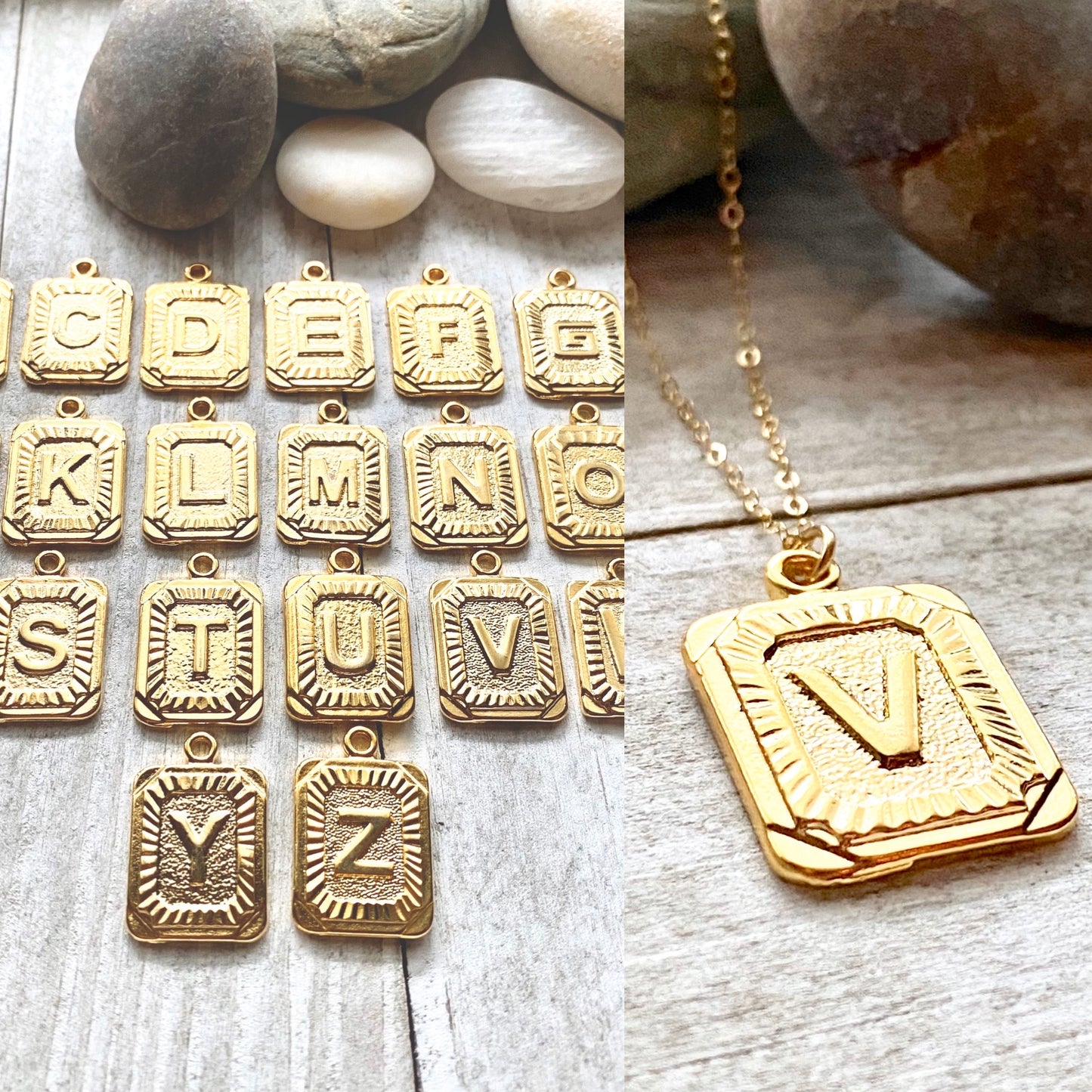 The Deco Gold Initial Necklace
