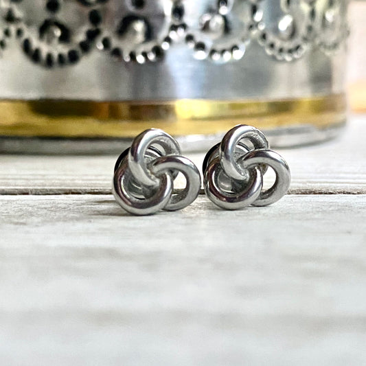 Silver Love Me Knot Earrings