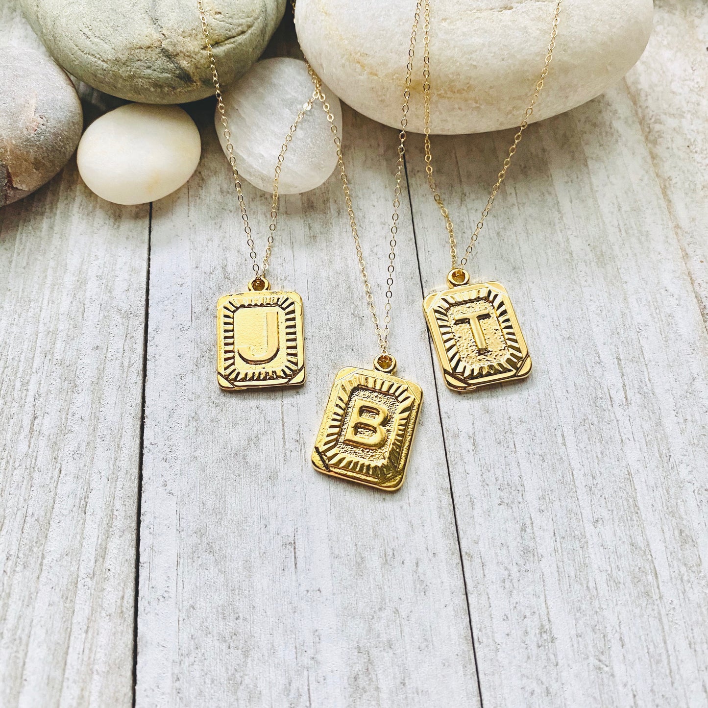The Deco Gold Initial Necklace