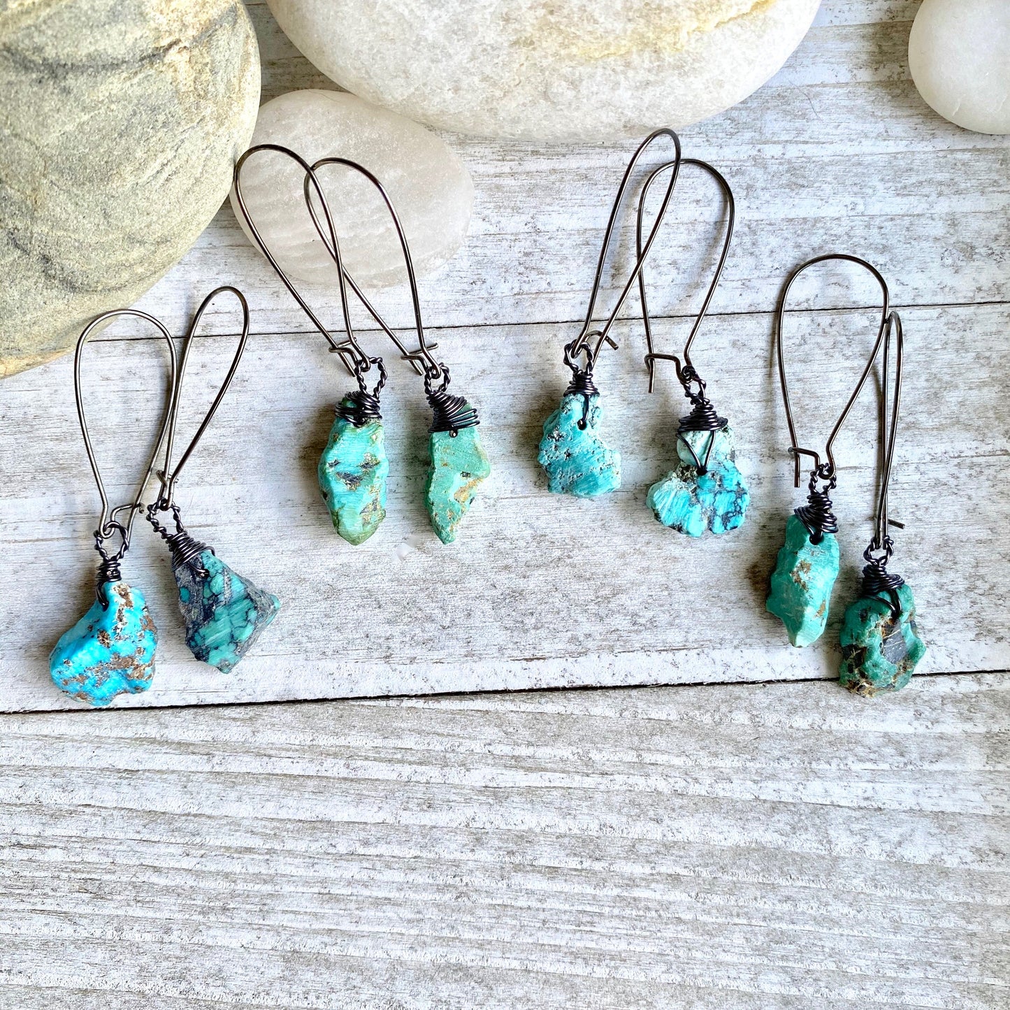 Desert Gem Turquoise Nugget Dangle Earrings