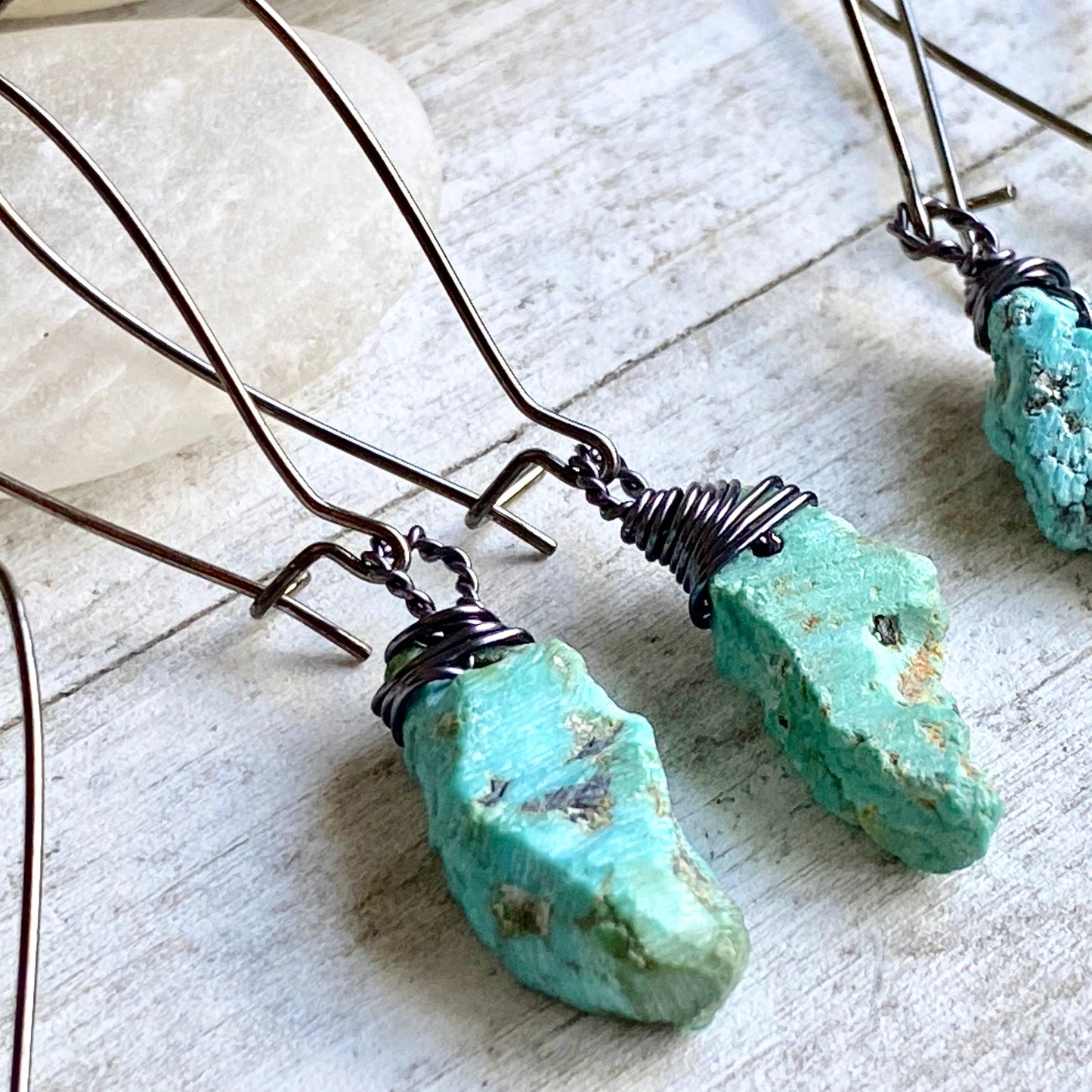 Desert Gem Turquoise Nugget Dangle Earrings