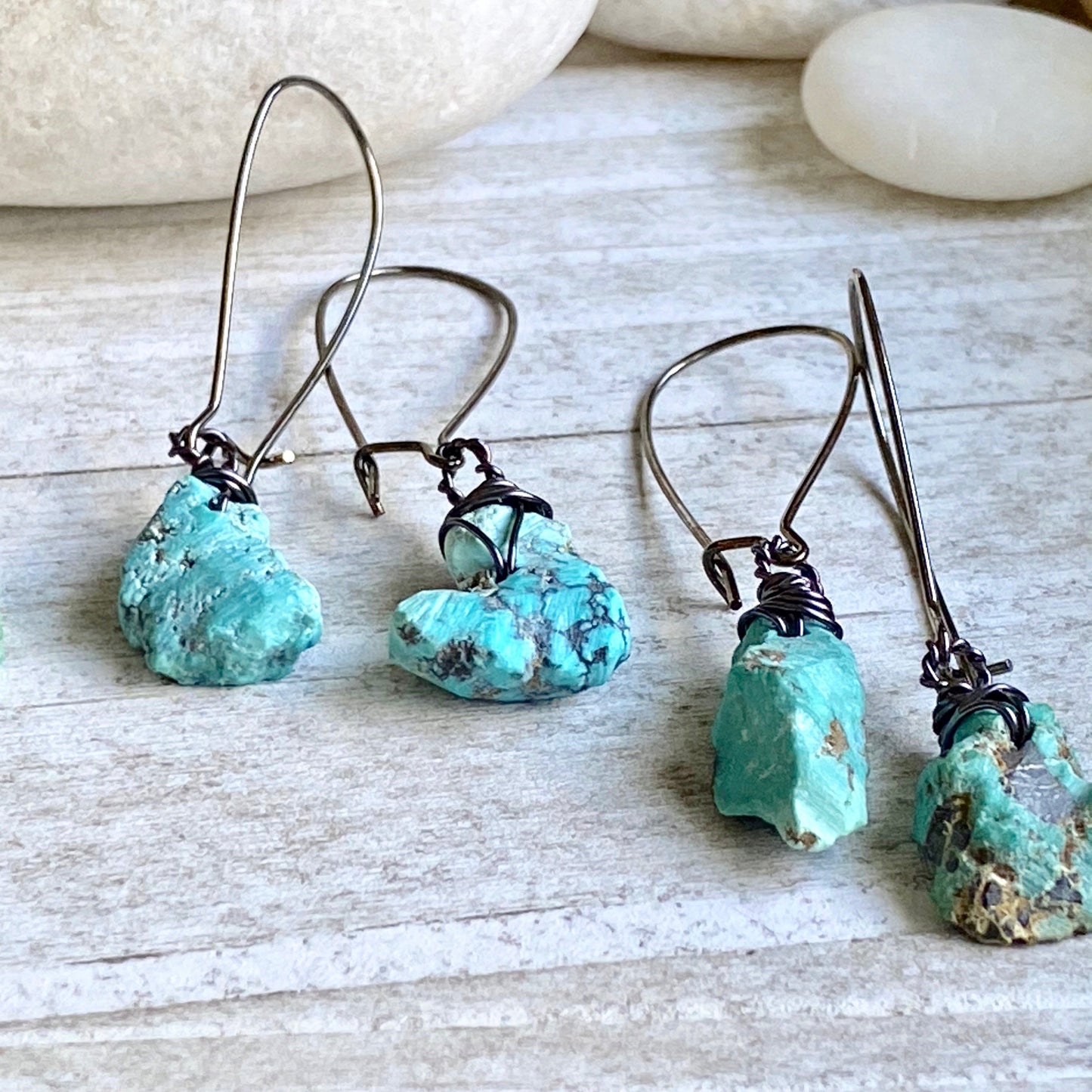 Desert Gem Turquoise Nugget Dangle Earrings