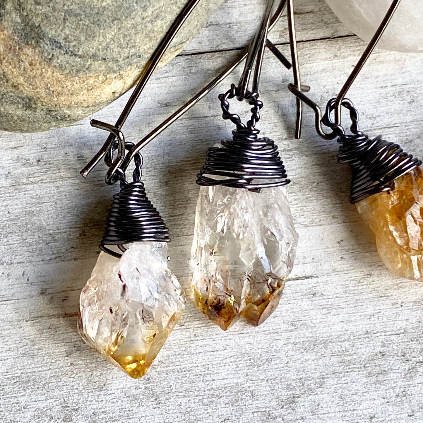 Mon Amour Citrine Nugget Earrings