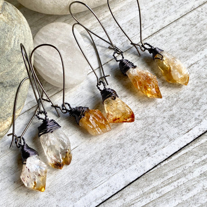 Mon Amour Citrine Nugget Earrings