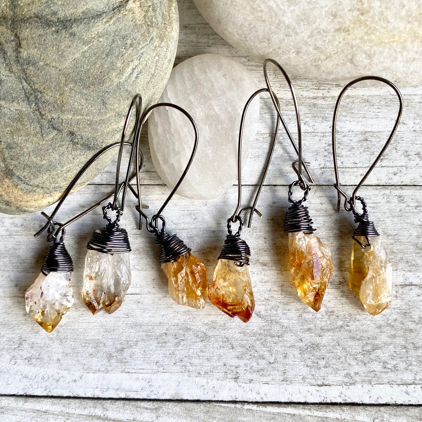 Mon Amour Citrine Nugget Earrings