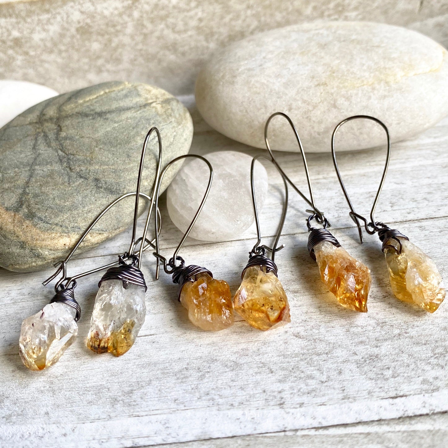 Mon Amour Citrine Nugget Earrings