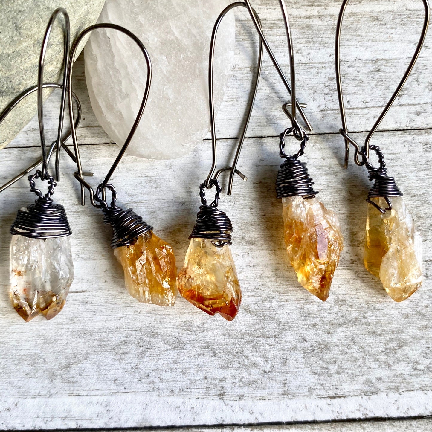 Mon Amour Citrine Nugget Earrings