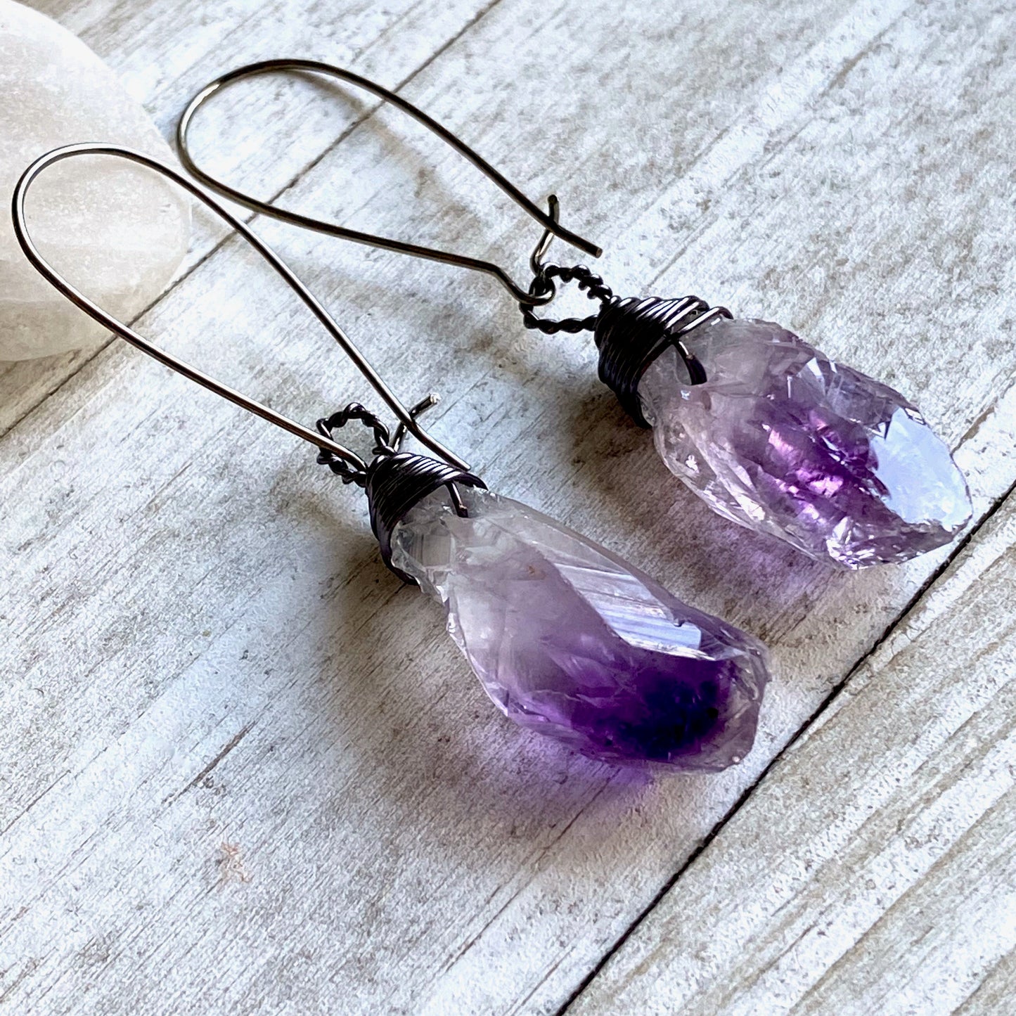 Tears of Argenon Amethyst Nugget Dangle Earrings