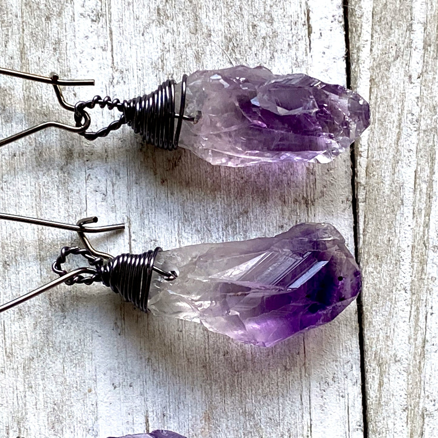 Tears of Argenon Amethyst Nugget Dangle Earrings