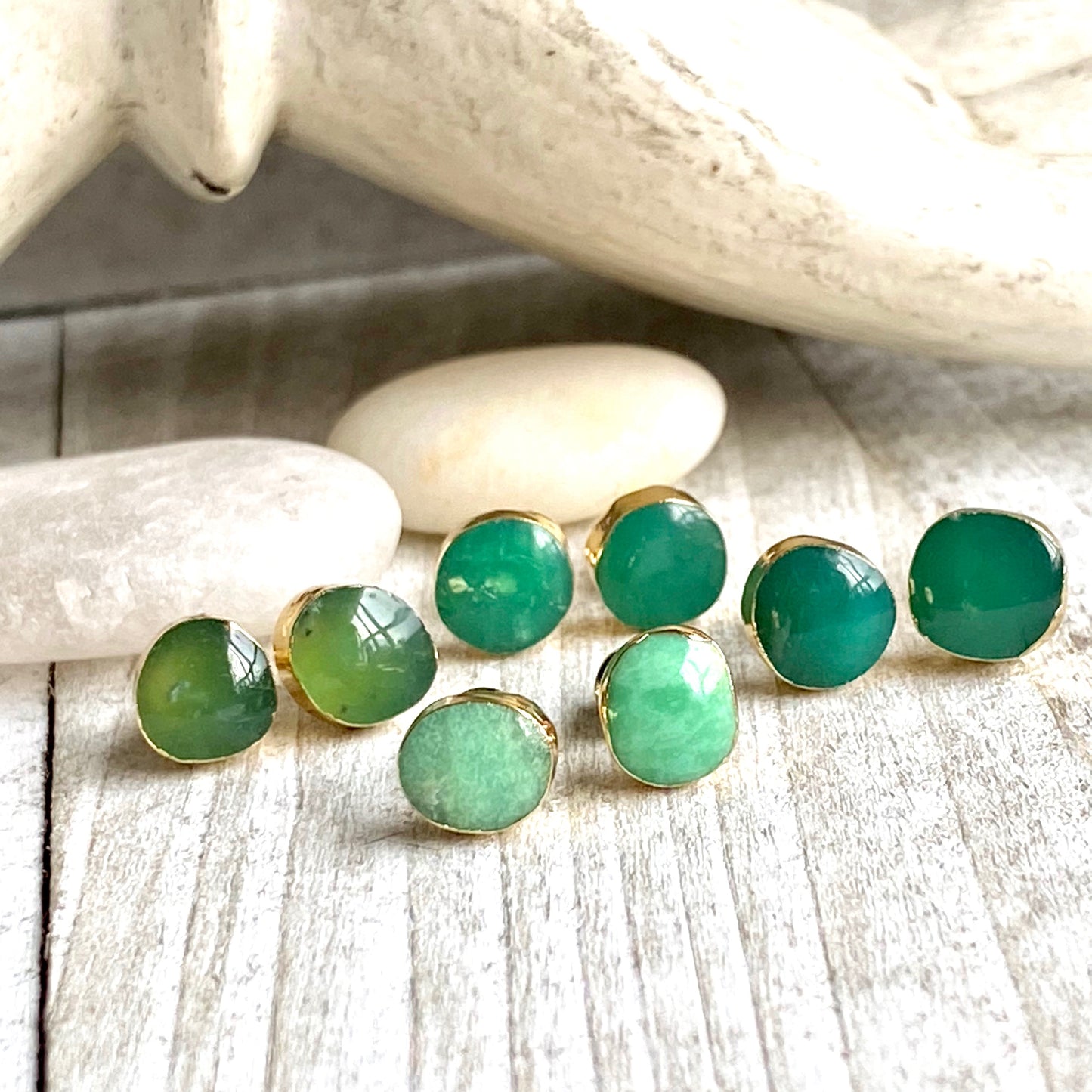 Joyera Chrysoprase Stud Earrings