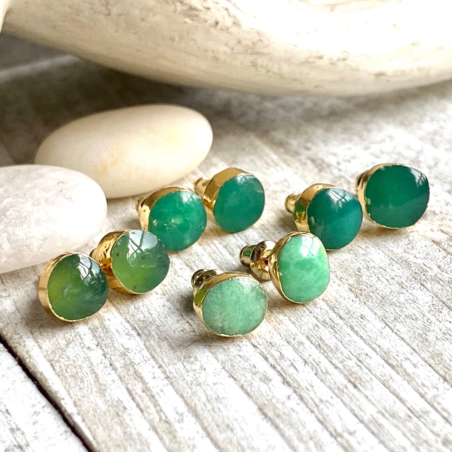 Joyera Chrysoprase Stud Earrings