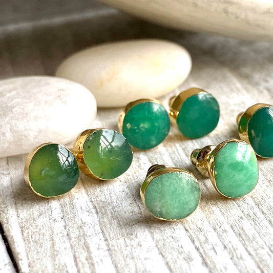 Joyera Chrysoprase Stud Earrings