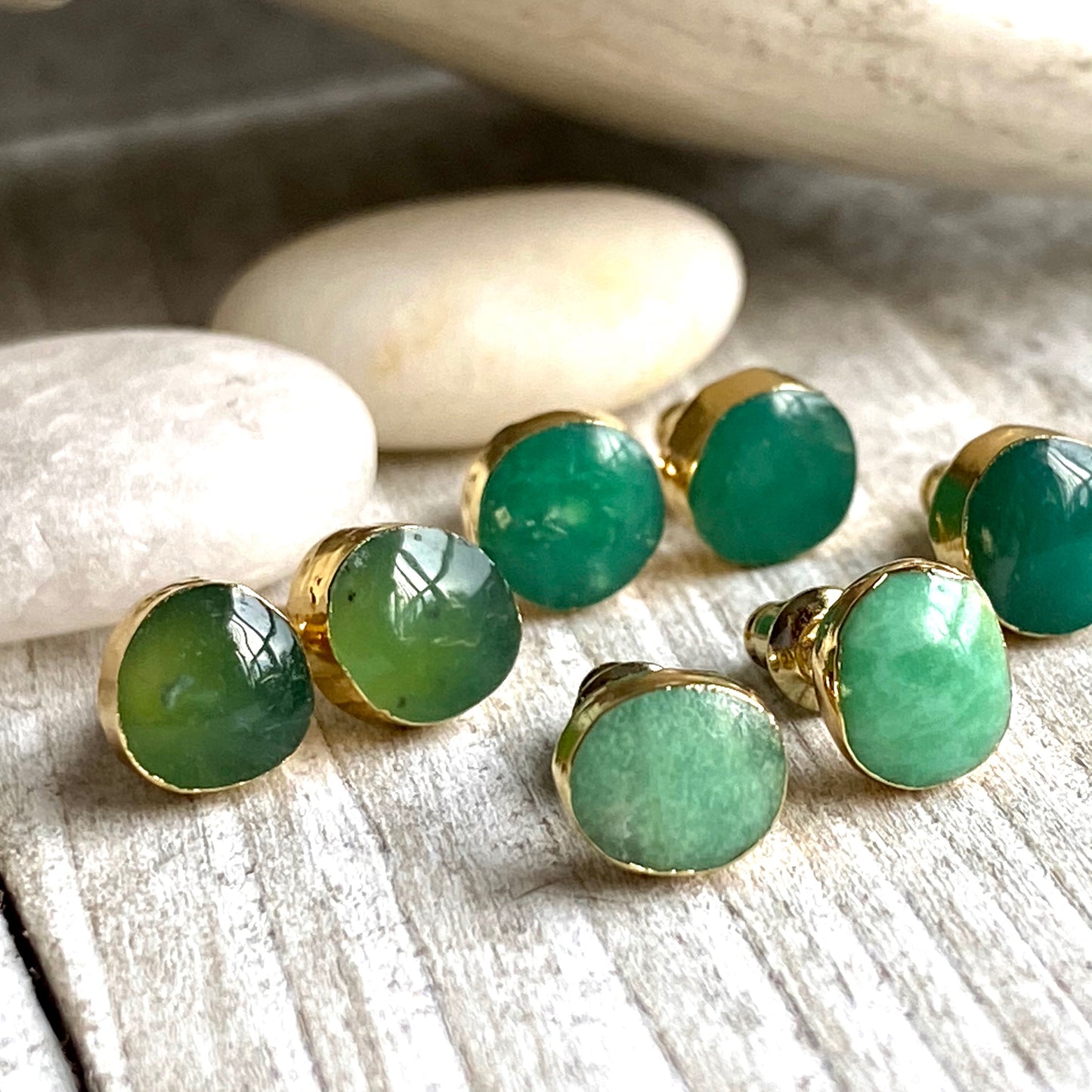 Joyera Chrysoprase Stud Earrings