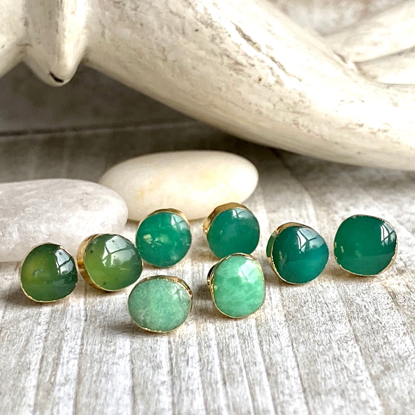 Joyera Chrysoprase Stud Earrings