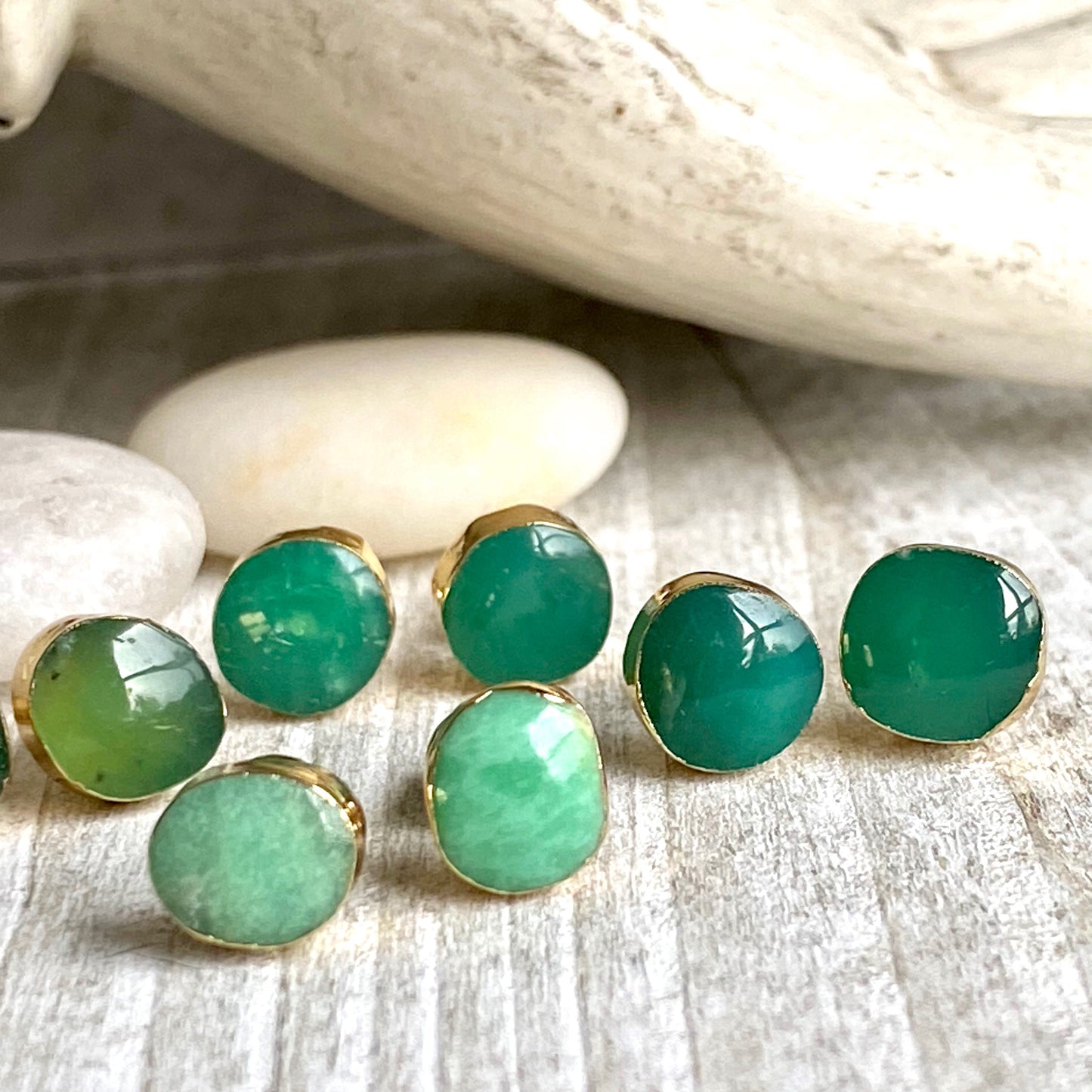 Joyera Chrysoprase Stud Earrings