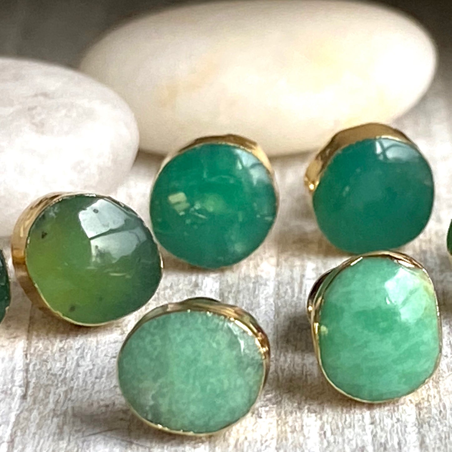 Joyera Chrysoprase Stud Earrings