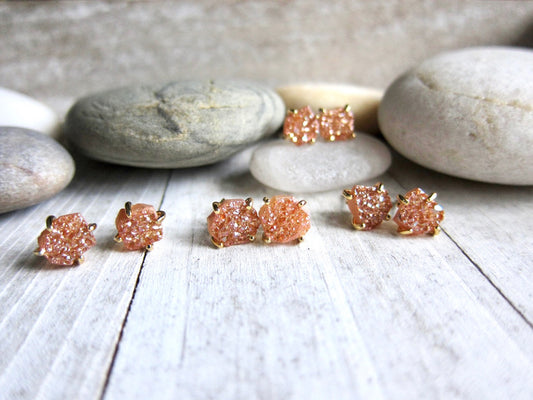 Sonoran Sunset Druzy Studs