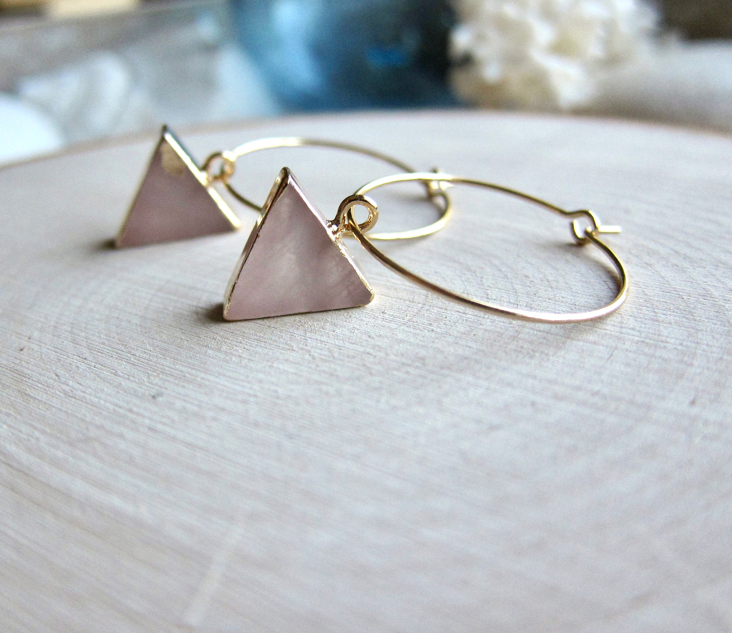 Rosalind Rose Quartz Hoops