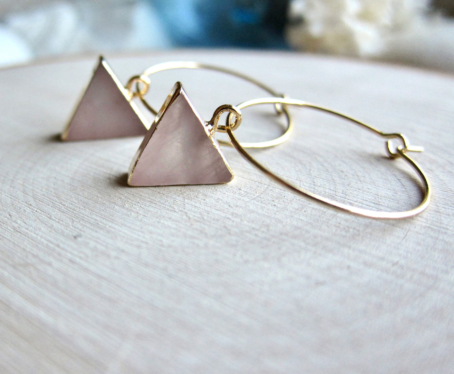 Rosalind Rose Quartz Hoops