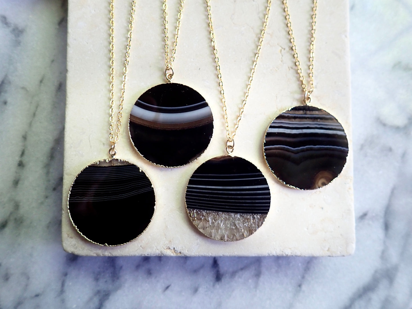 Europa Black Lace Agate Necklace