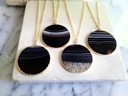 Europa Black Lace Agate Necklace