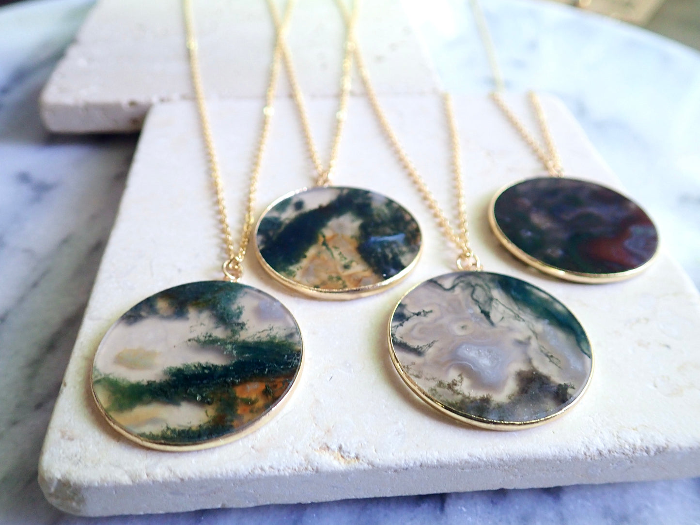 Waverly Moss Agate Necklace
