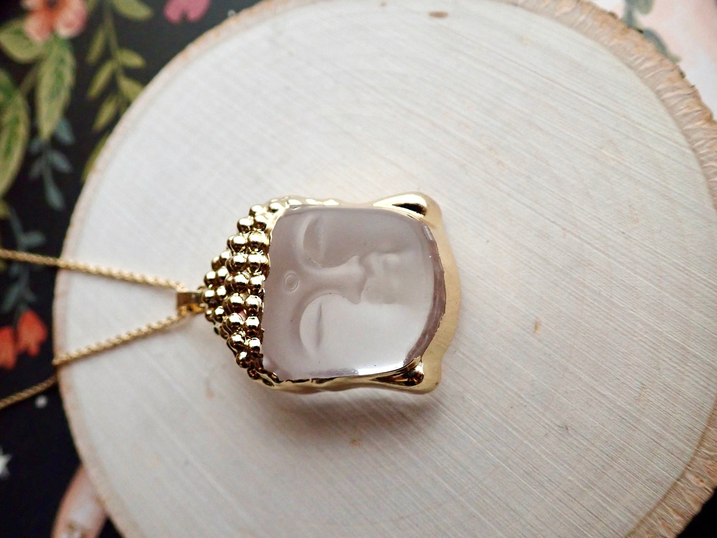 Frosted Glass Buddha Necklace