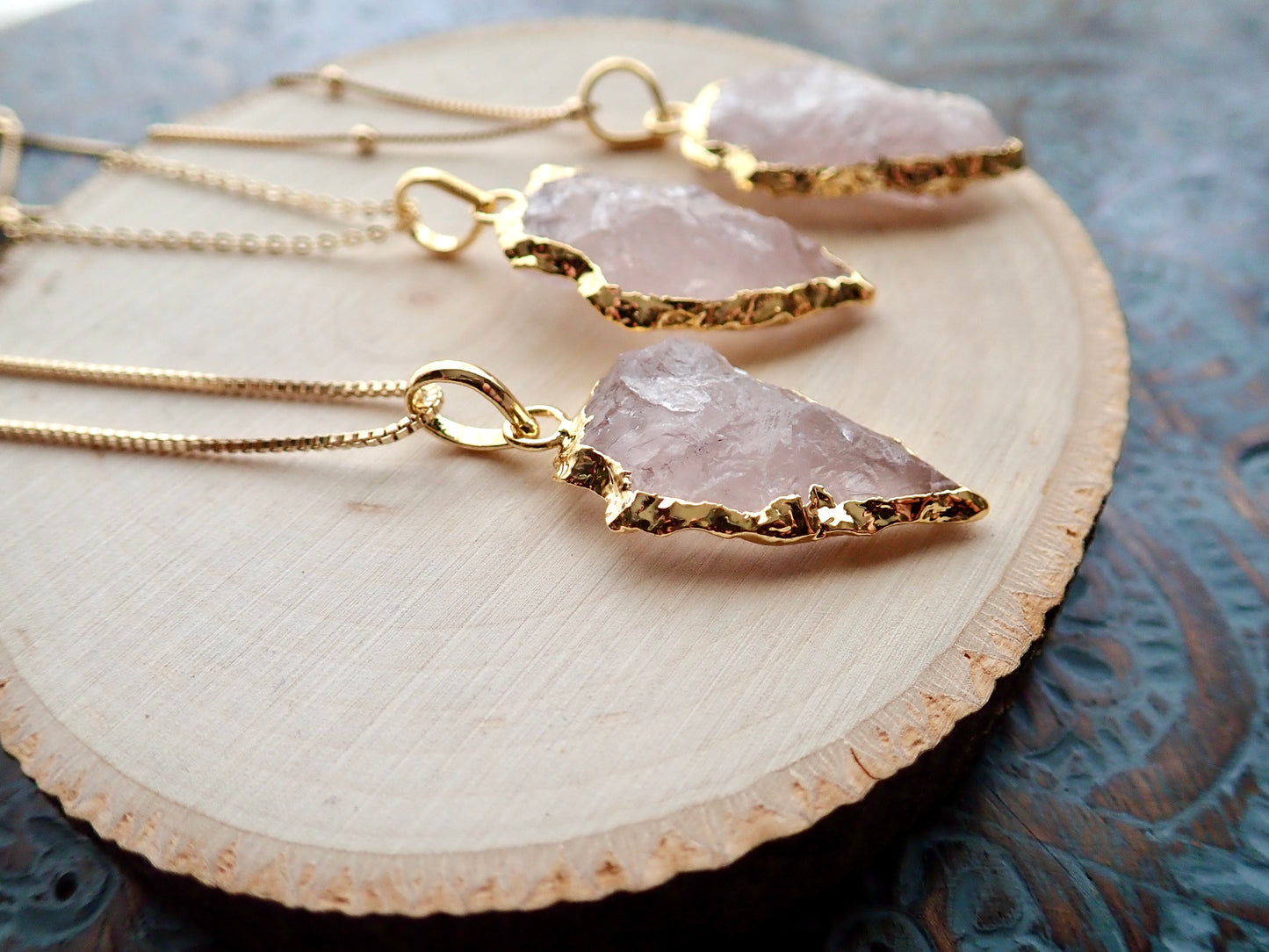 Rose Quartz Arrowhead Necklace