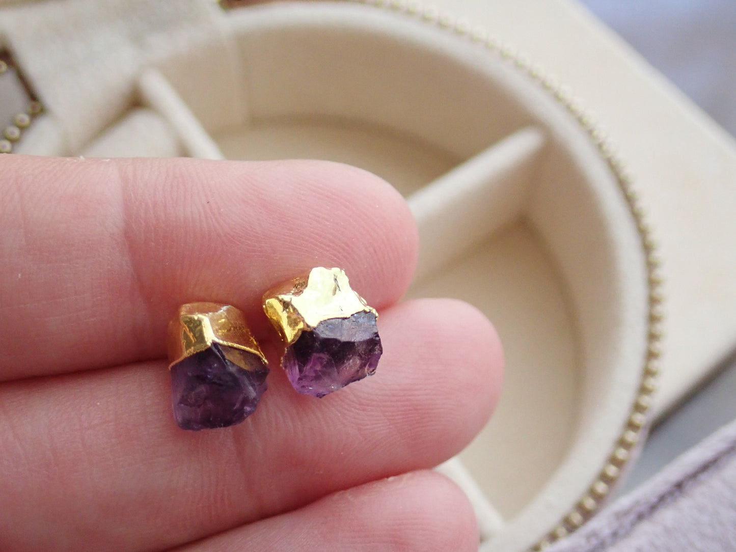 Dipped Amethyst Earrings