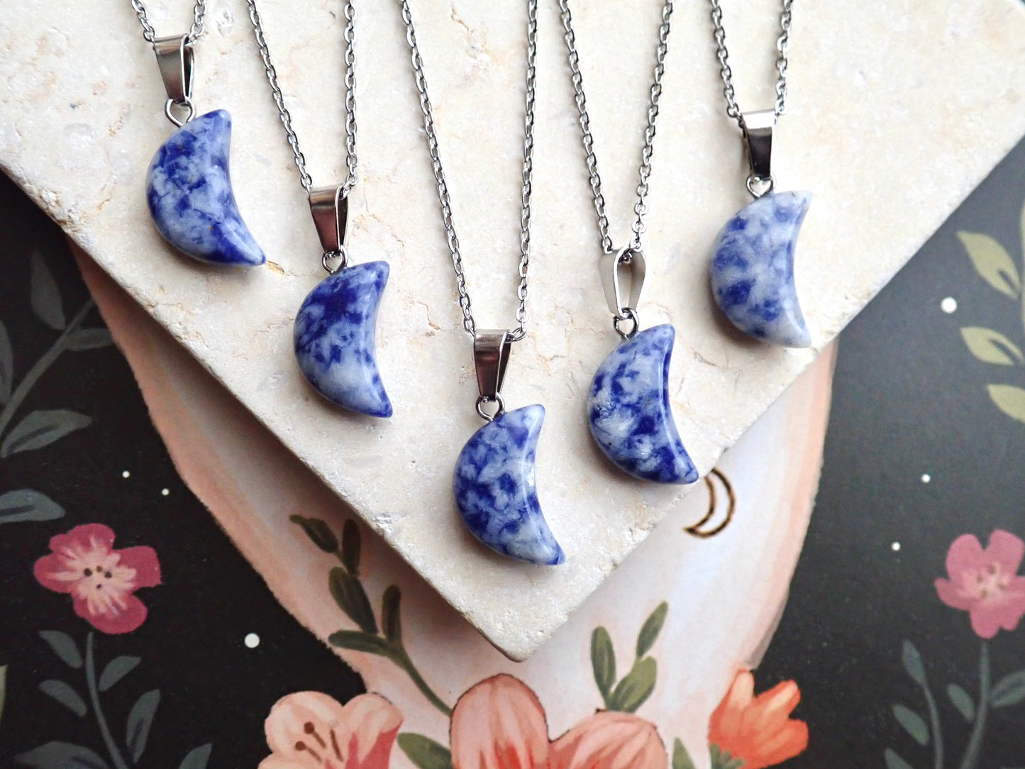 Tycho Lapis Lazuli Crescent Moon Necklace