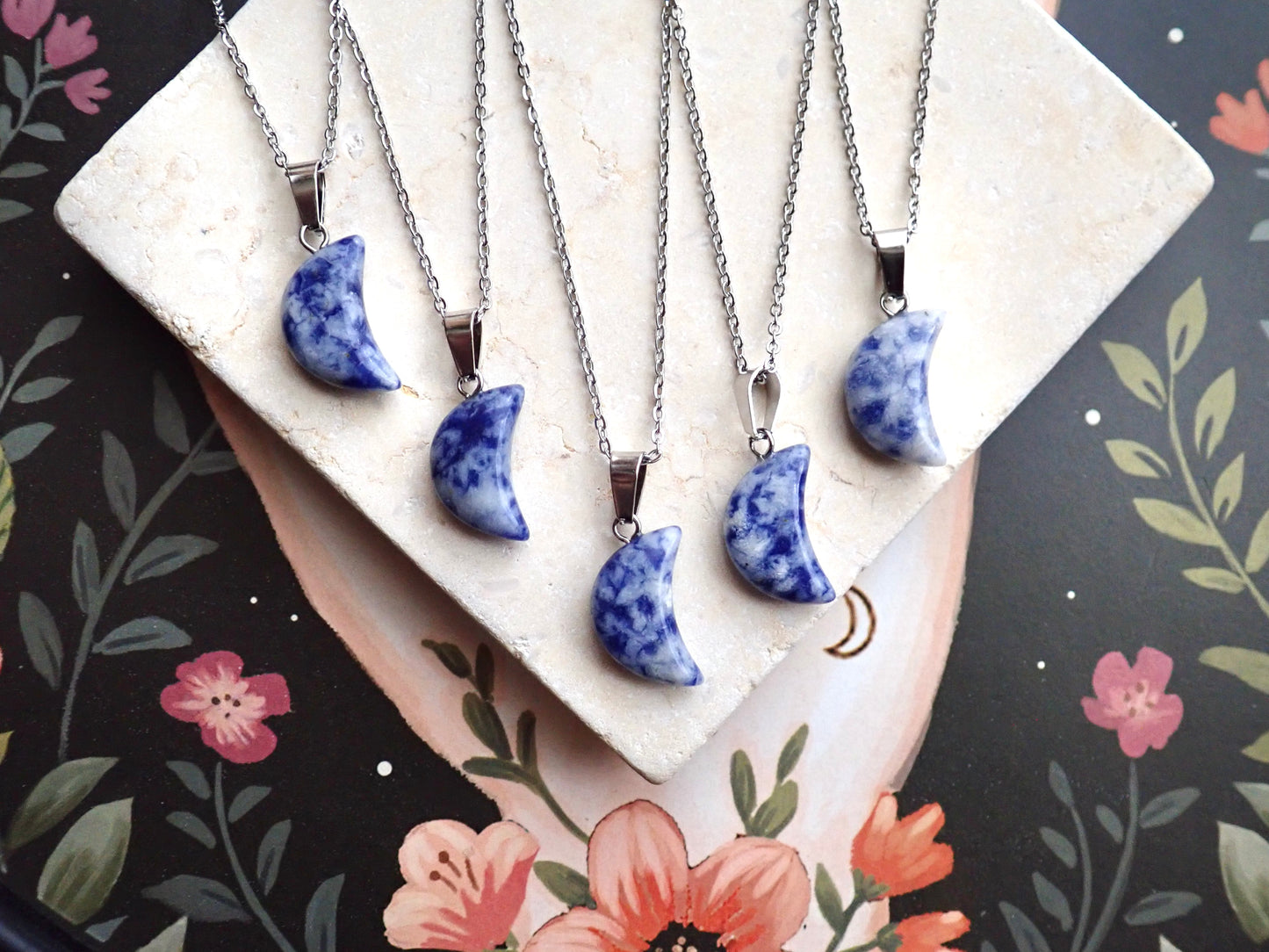 Tycho Lapis Lazuli Crescent Moon Necklace