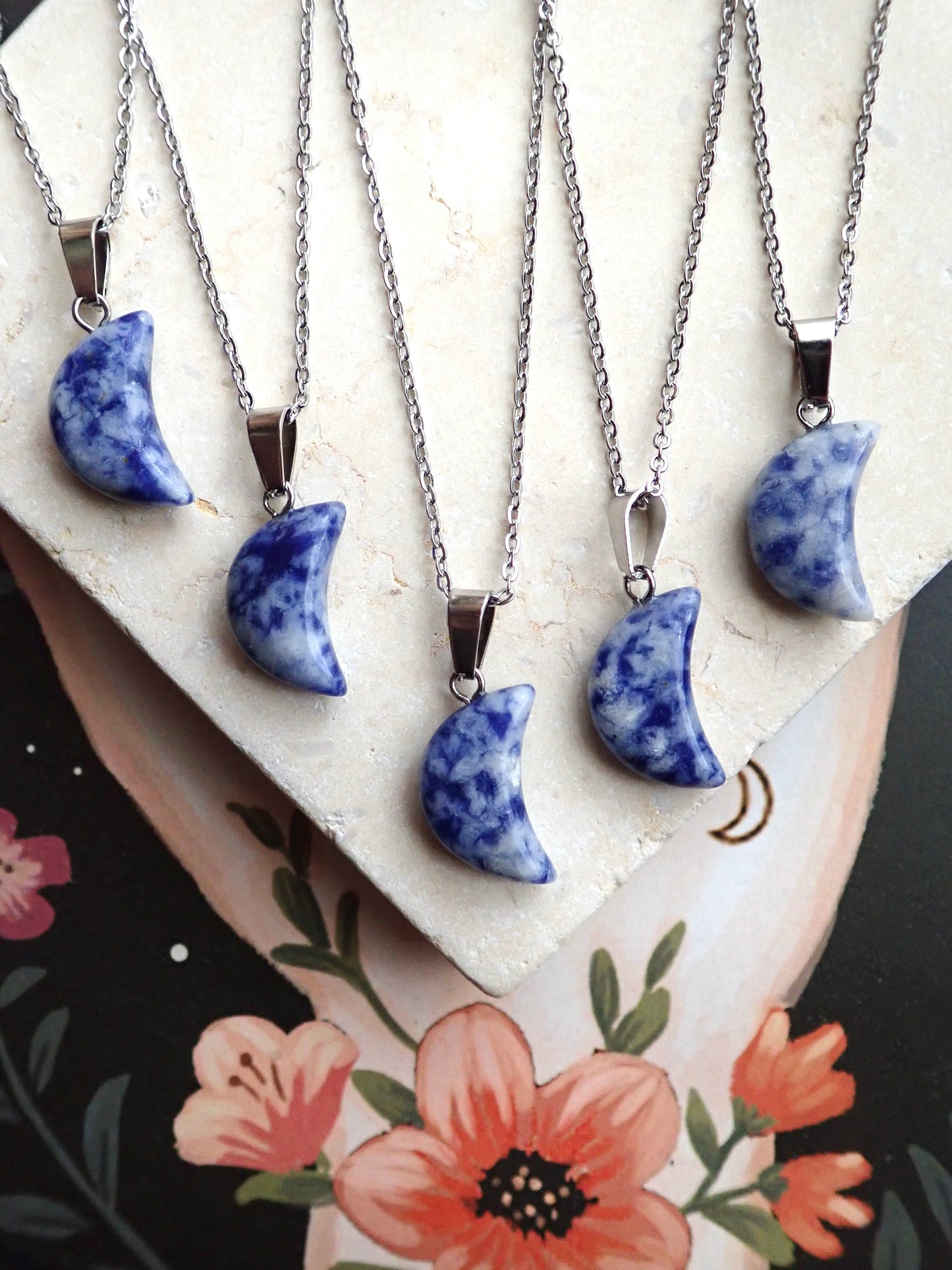 Tycho Lapis Lazuli Crescent Moon Necklace