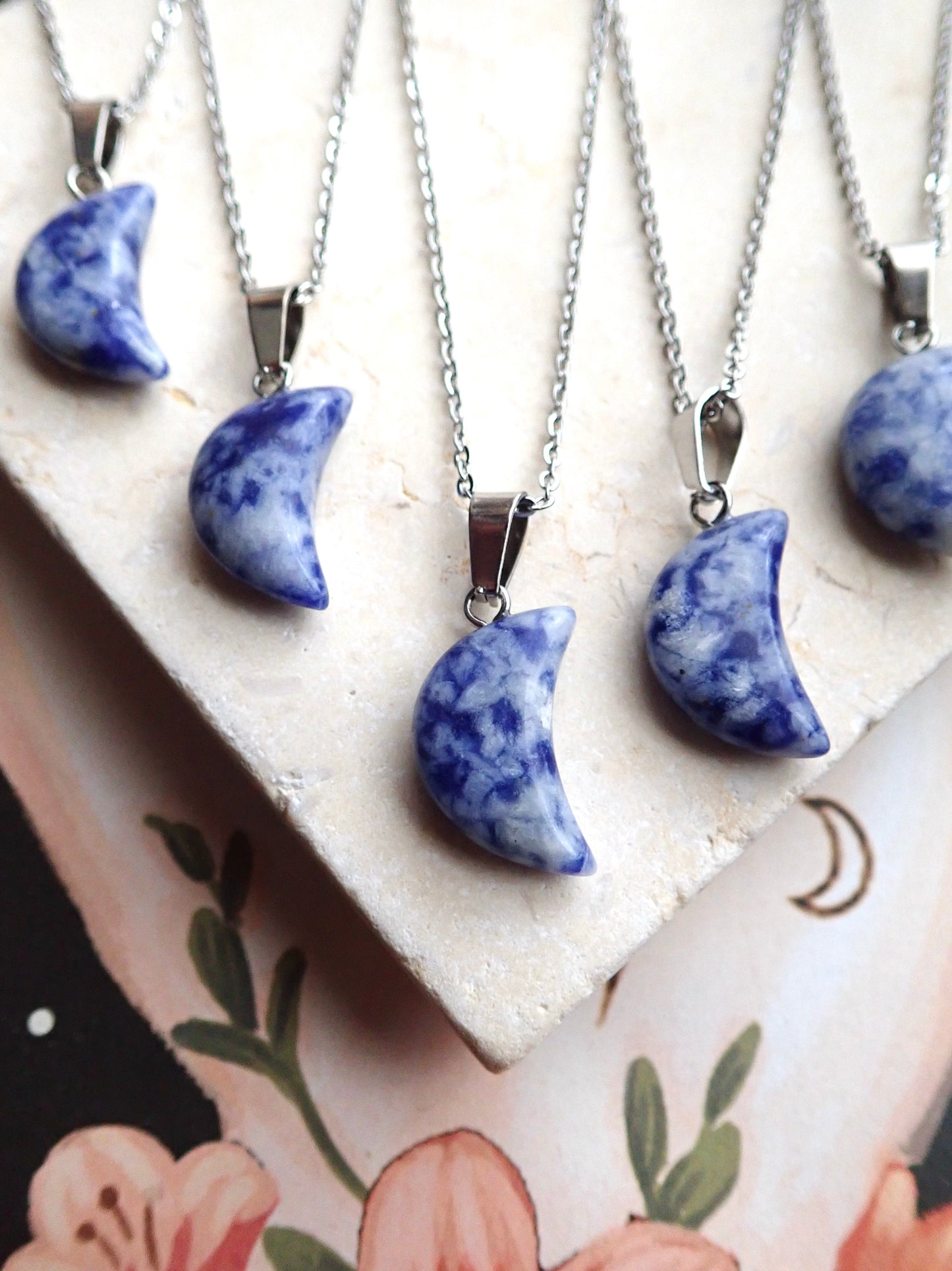 Tycho Lapis Lazuli Crescent Moon Necklace