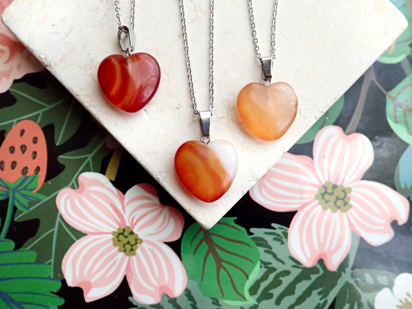 Eros Carnelian Heart Necklace