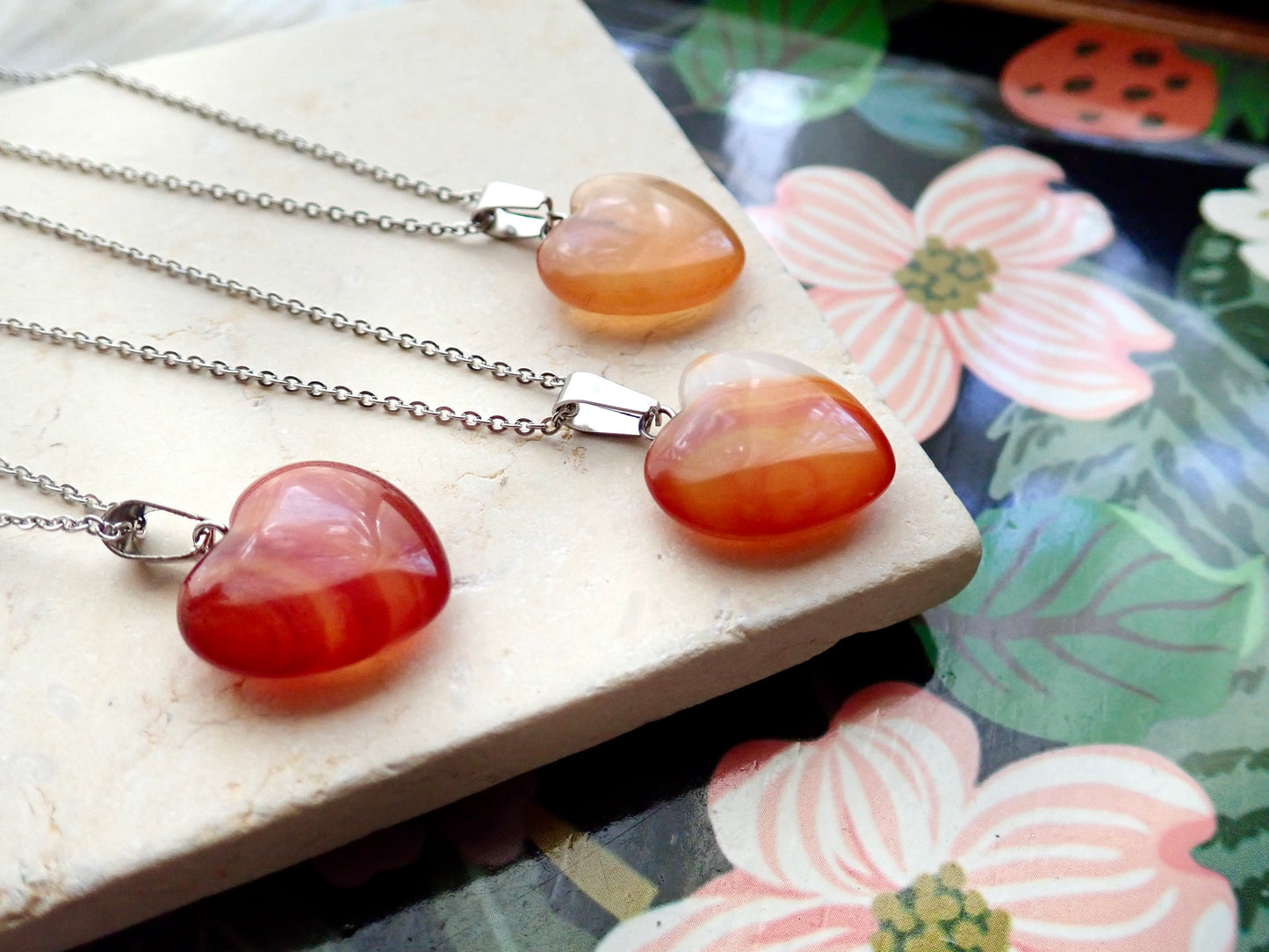 Eros Carnelian Heart Necklace